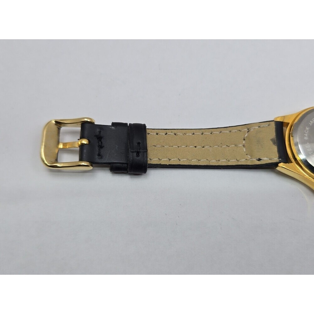 USMC Marine Corps EGA Gold Tone Womens Quartz Date Watch 29 MM Black New Battery - Picture 10 of 12
